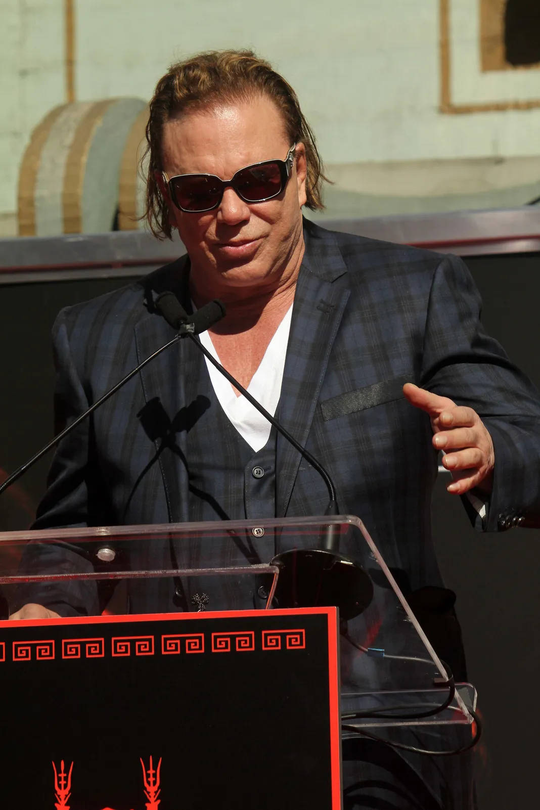 American Actor Mickey Rourke At Grauman's Chinese Theatre