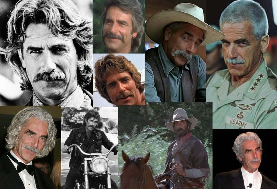 American Actor Sam Elliott Collage Background