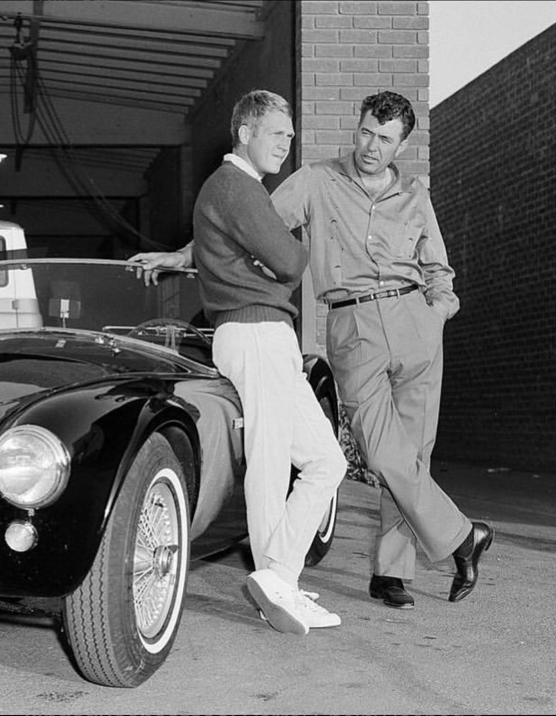 American Actor Steve Mcqueen At Shelby Background