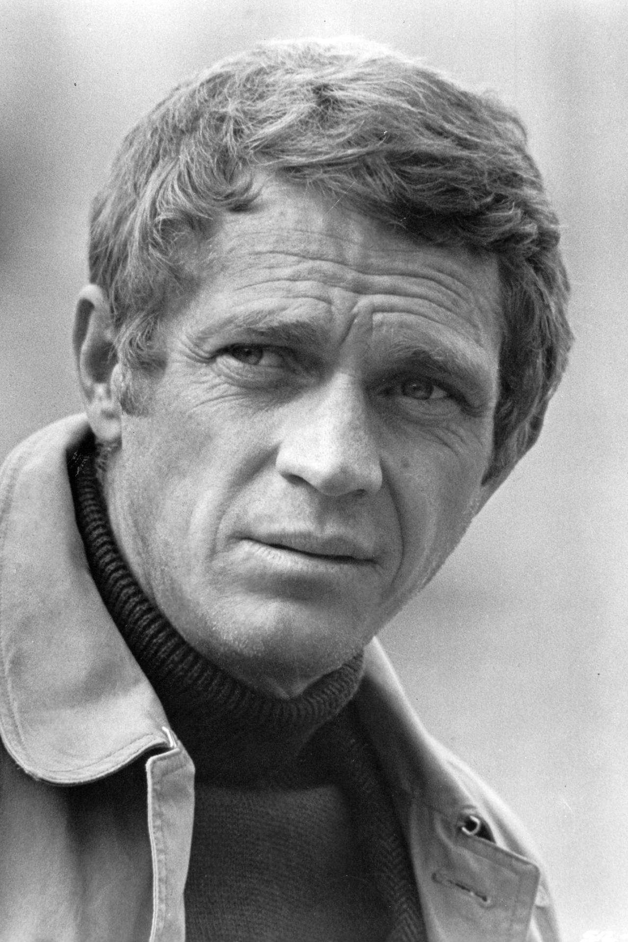 American Actor Steve Mcqueen Bokeh Angle Shot Background