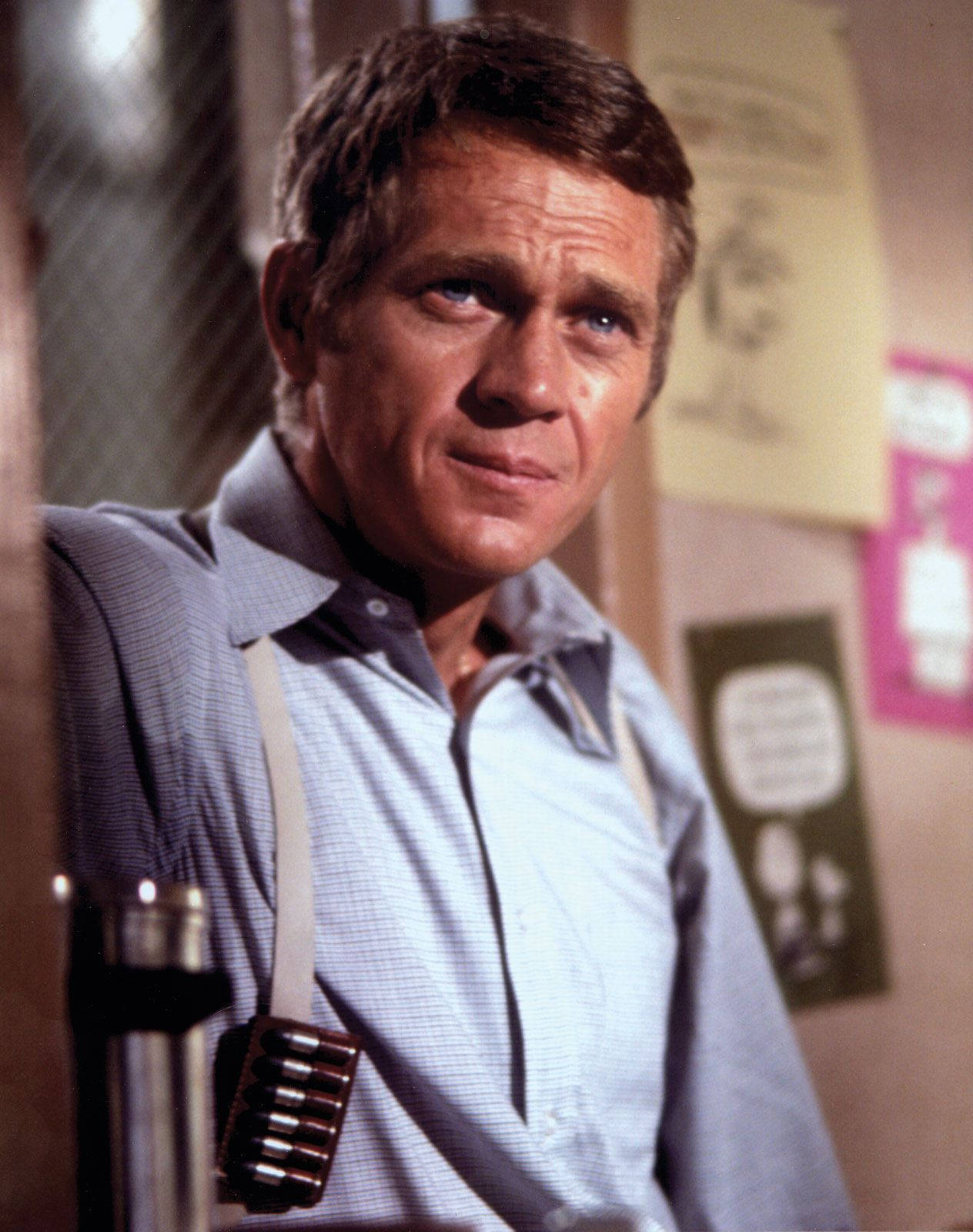 American Actor Steve Mcqueen In 1968 Bullitt Movie Still Background