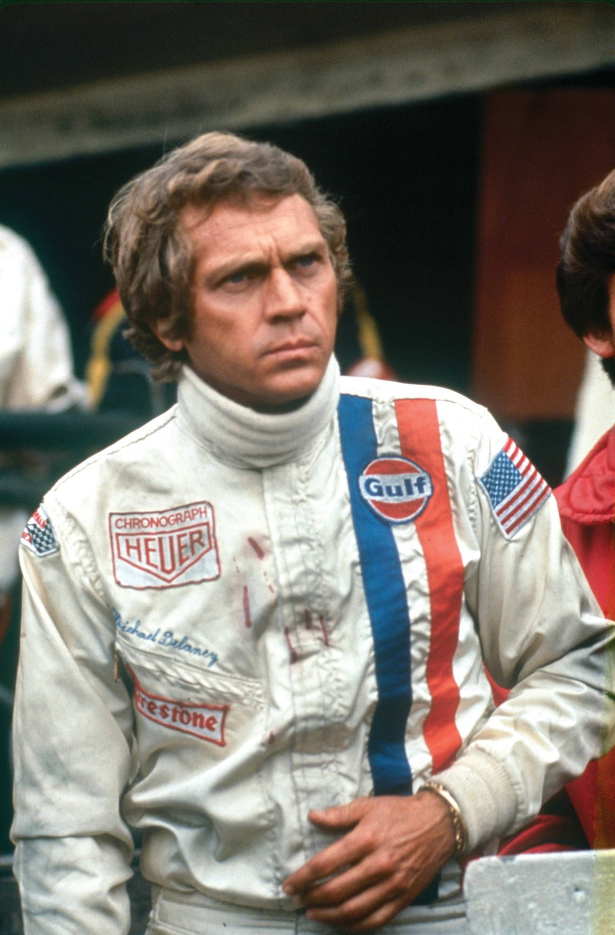 American Actor Steve Mcqueen In Racing Scene