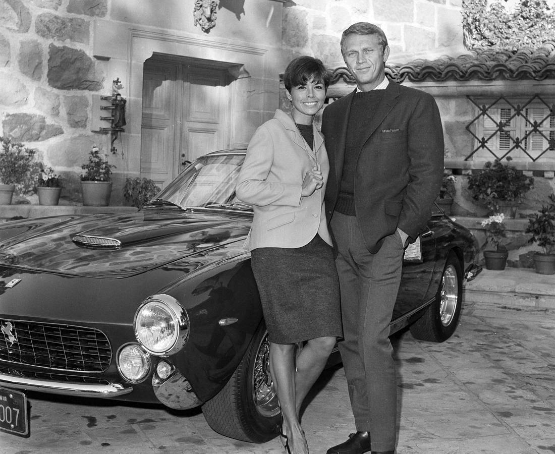 American Actor Steve Mcqueen With His Wife Background