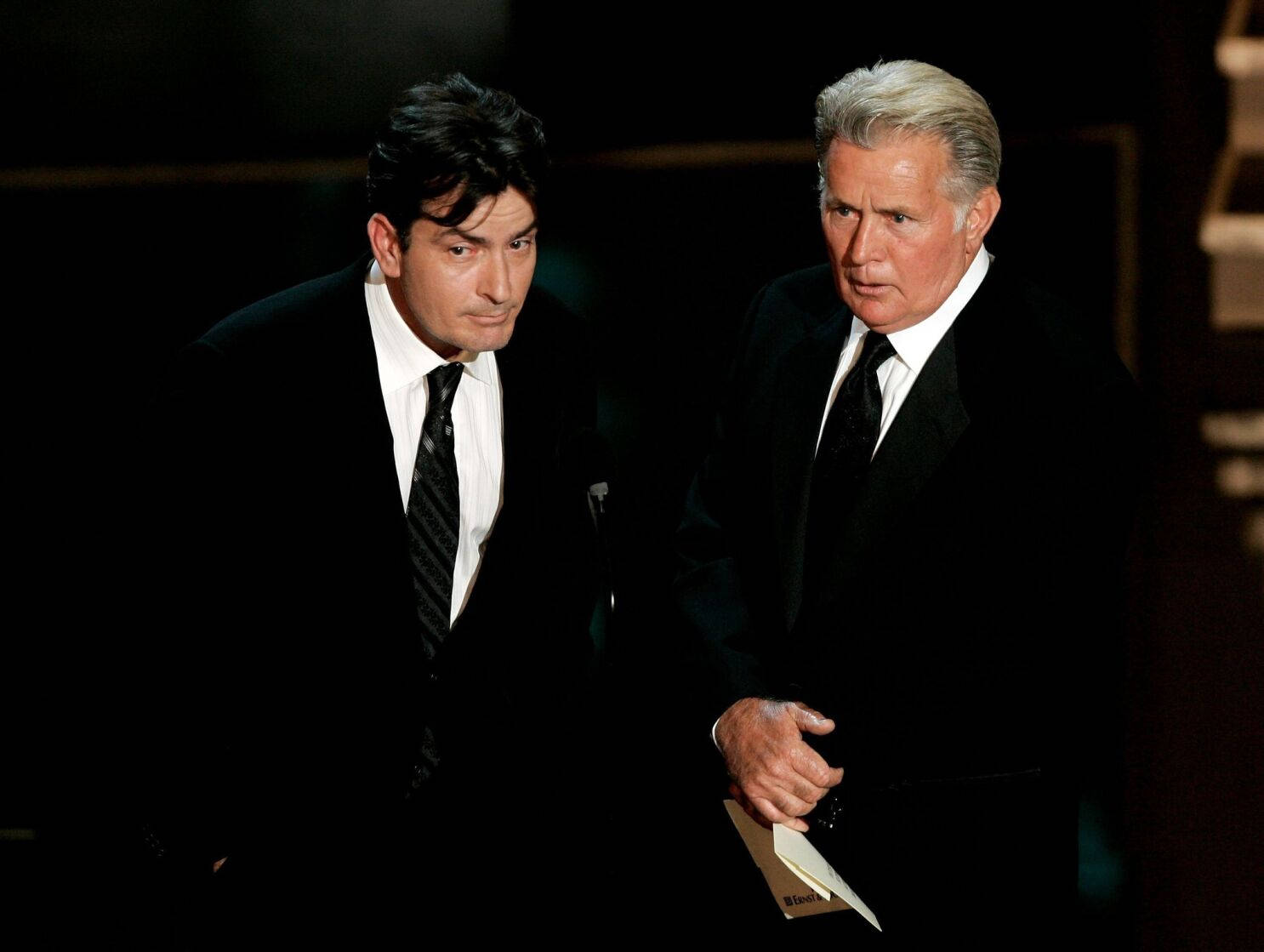 American Actors Charlie Sheen And Martin Sheen Emmy Awards Background