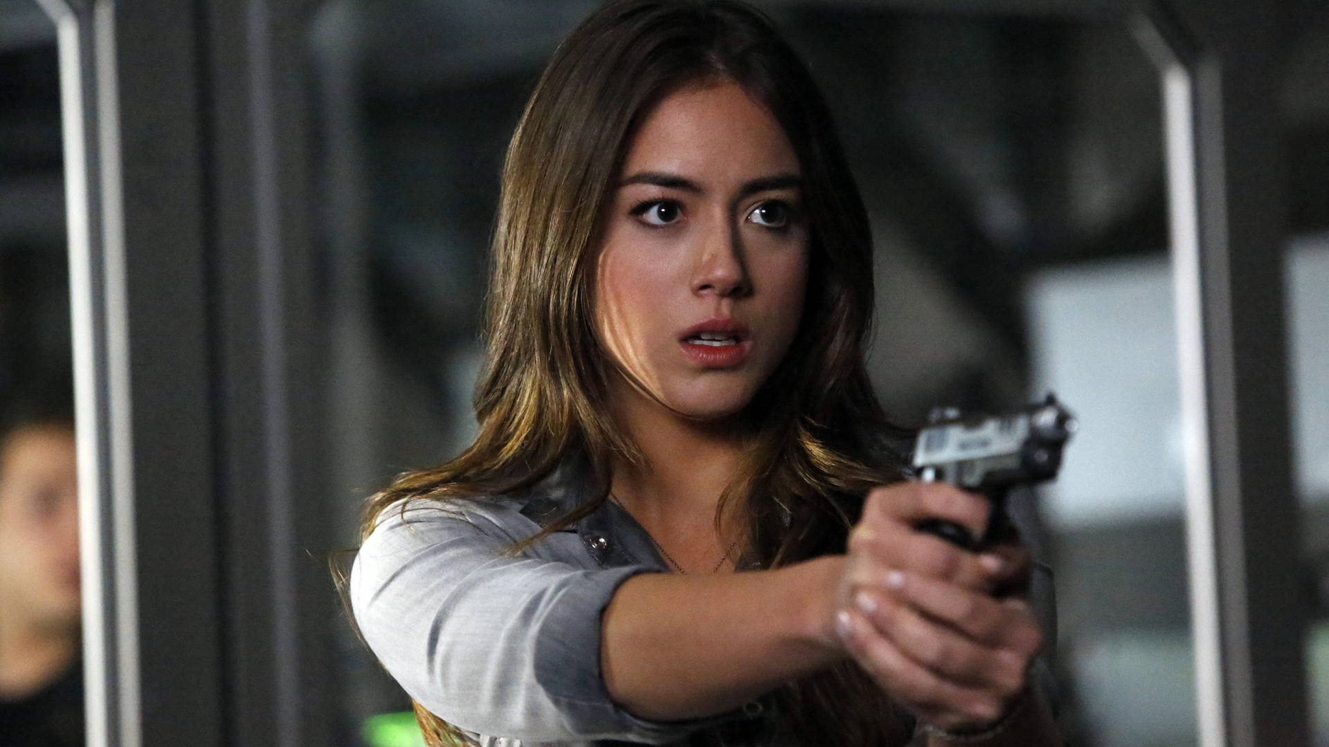 American Actress Chloe Bennet In Agents Of Shield Background