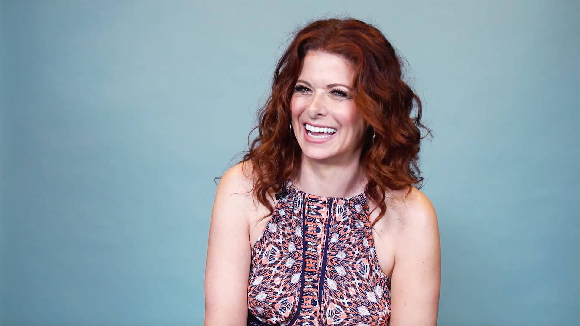 American Actress Debra Messing Today Interview Still Background