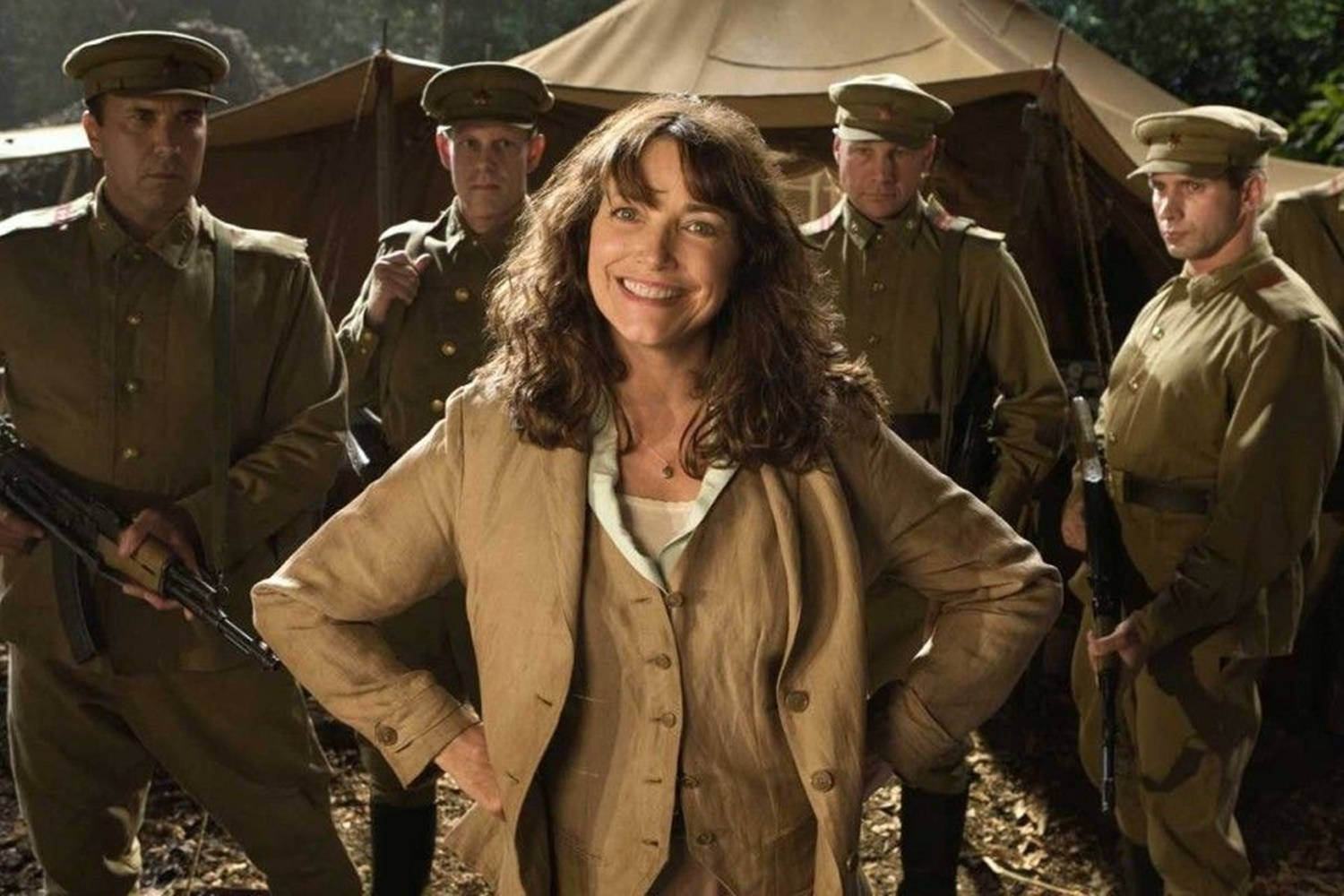 American Actress Karen Allen Indiana Jones Movie Scene Background