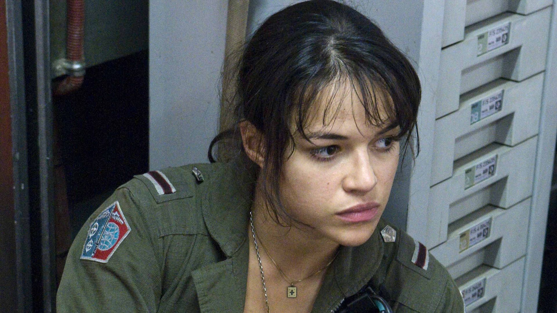 American Actress Michelle Rodriguez In Avatar Background