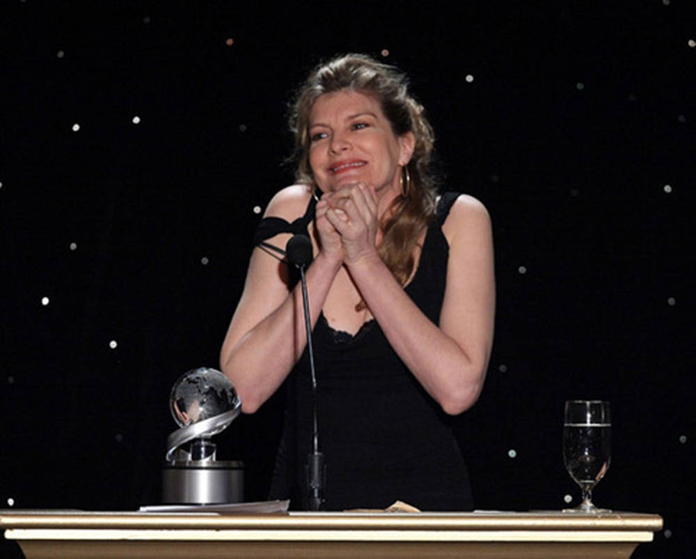 American Actress Rene Russo Medium Angle Portrait On Stage