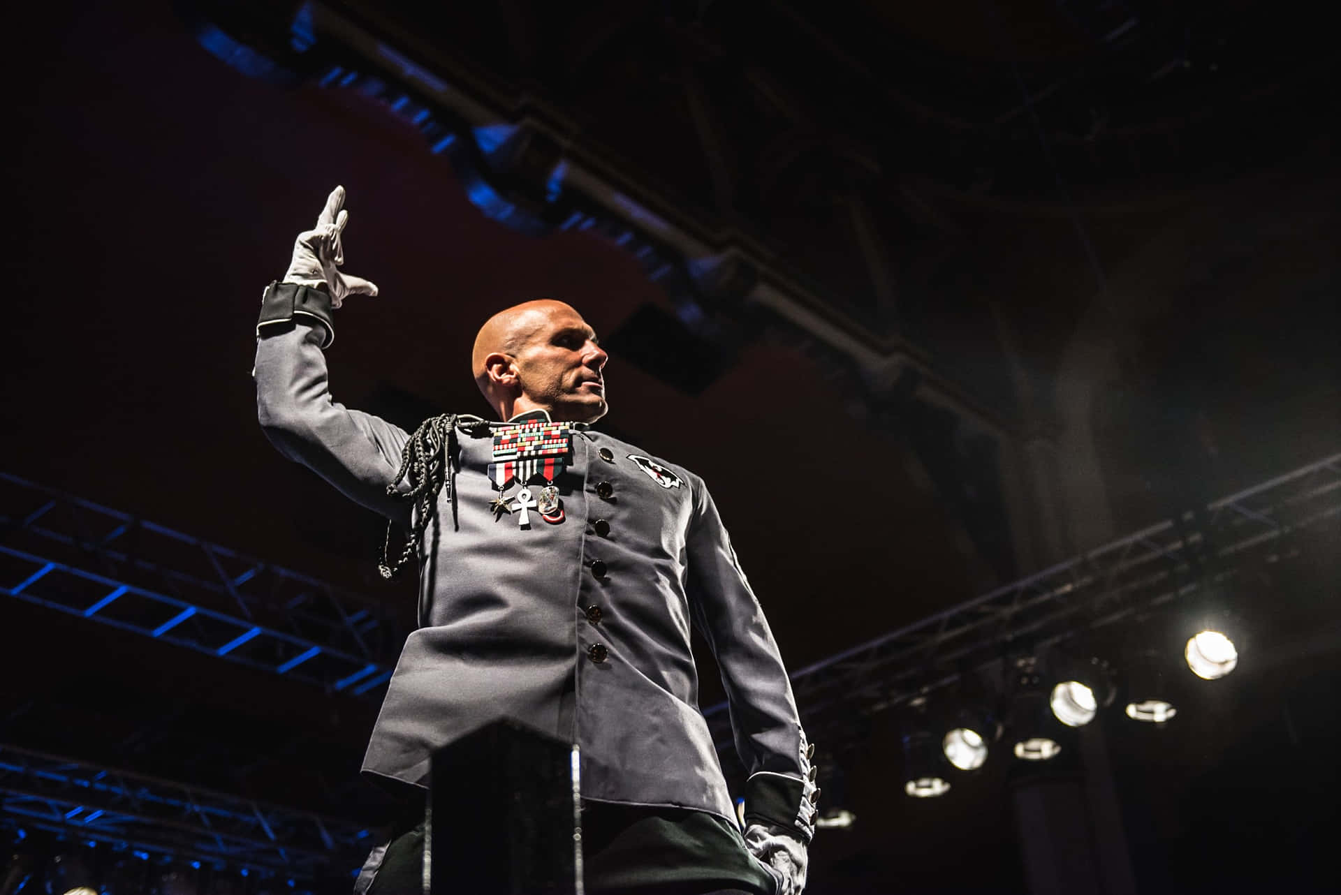 American Aew Wrestler Christopher Daniels In Gray Background