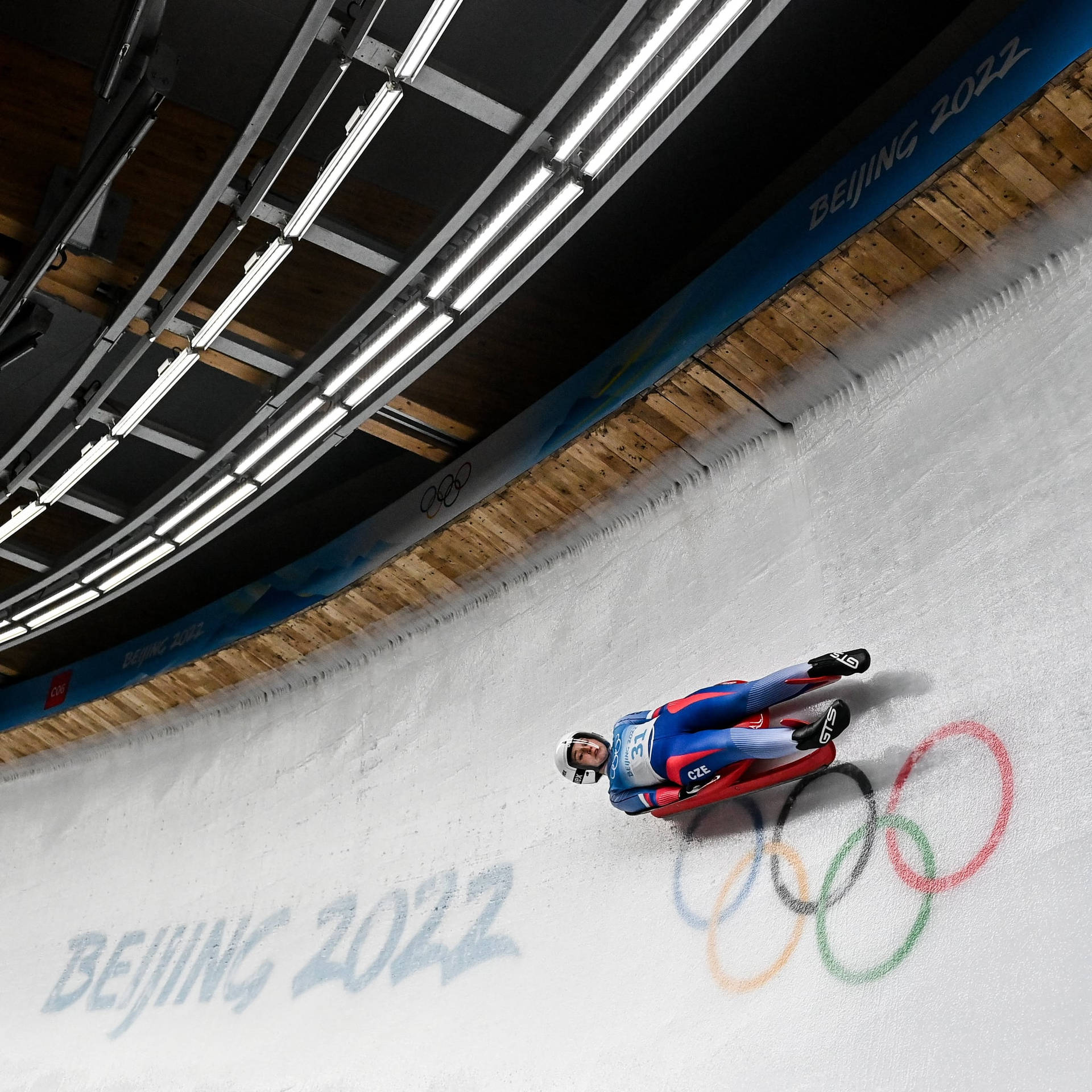 American At The Luge Singles 2022 Beijing Background