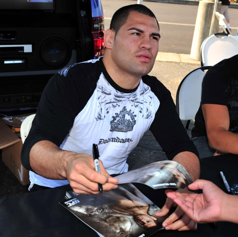 American Athlete Cain Velasquez Signing Event Background