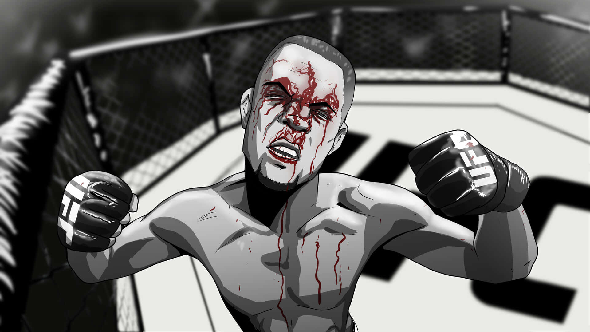 American Athlete Nate Diaz Digital Art Background