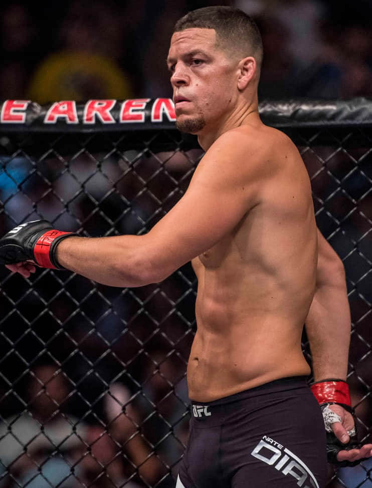 American Athlete Nate Diaz During Ufc 202 Background