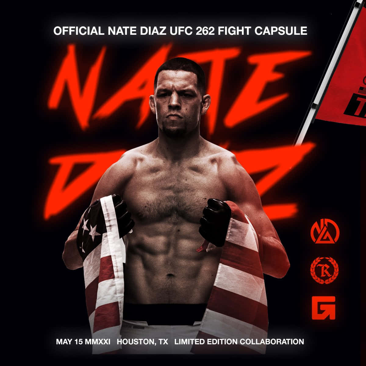 American Athlete Nate Diaz Ufc 262 Poster Background