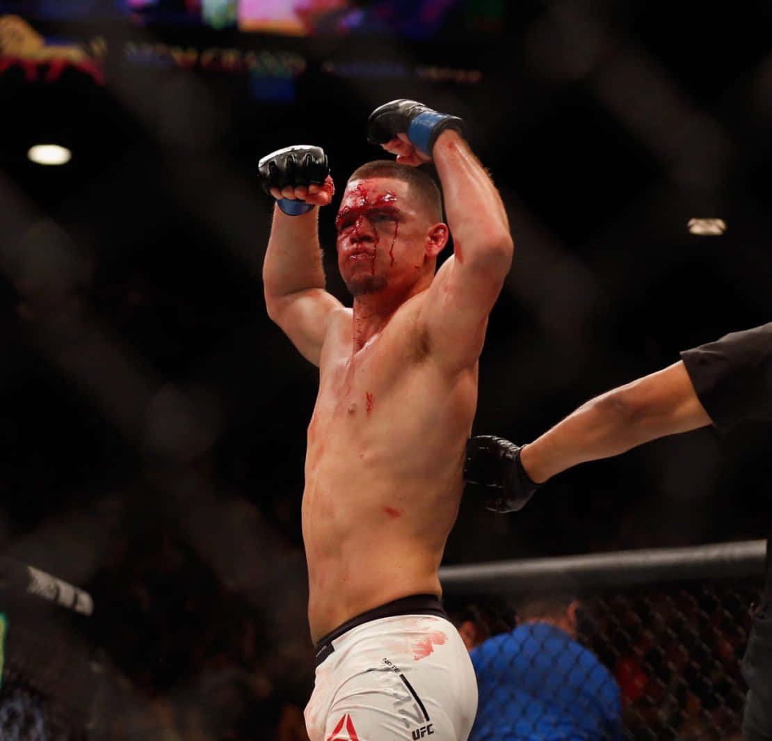 American Athlete Nate Diaz Victorious Ufc 196 Background