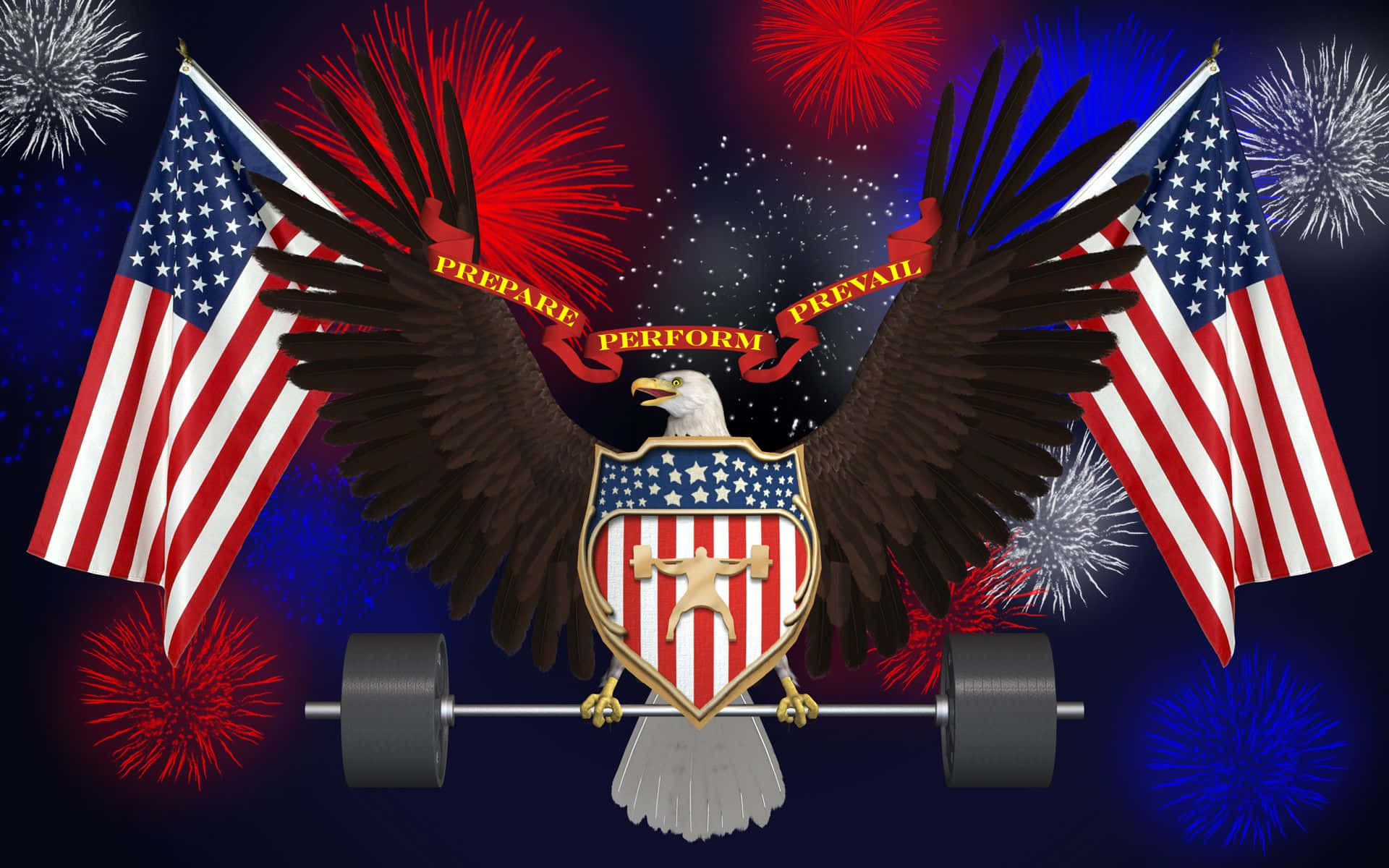 American Bald Eagle Patriotic Military Graphic Art Background