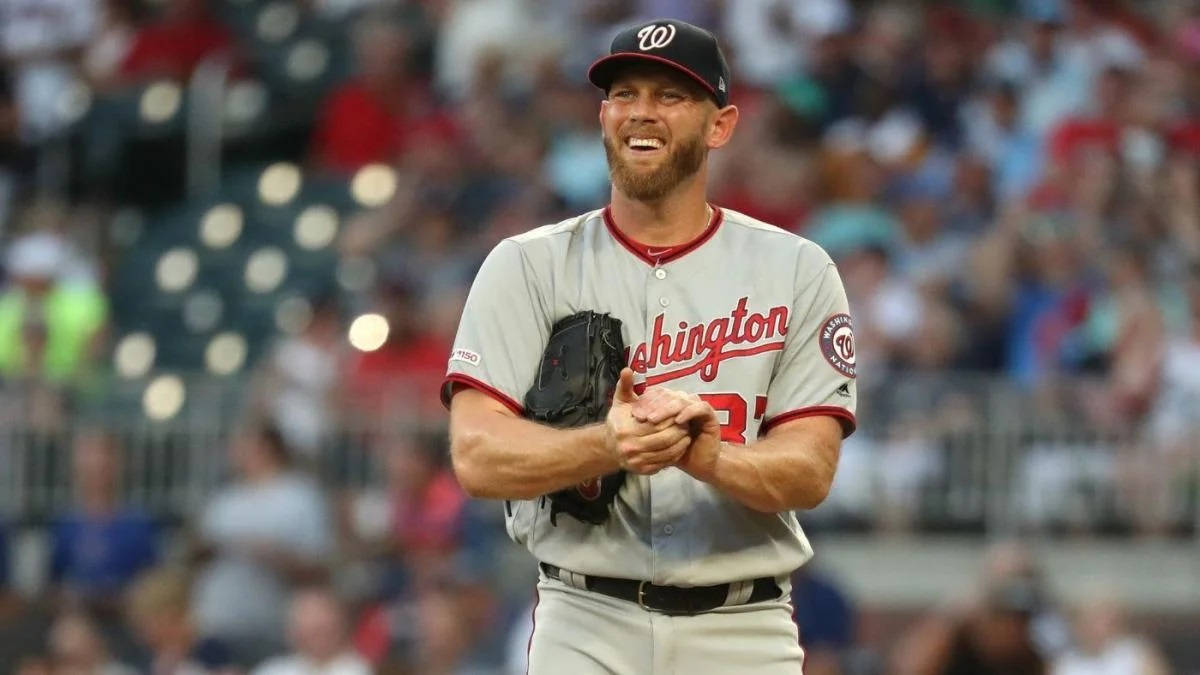 American Baseball Pitcher Stephen Strasburg Happy Background