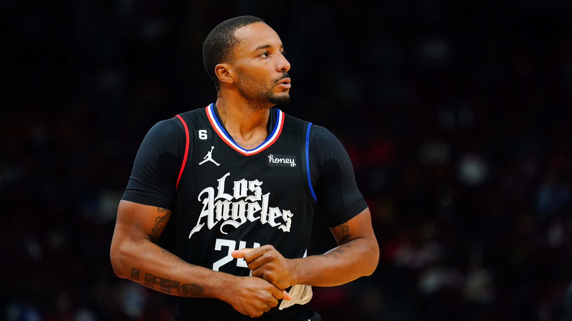 American Basketball Player Norman Powell Clippers Victory Background