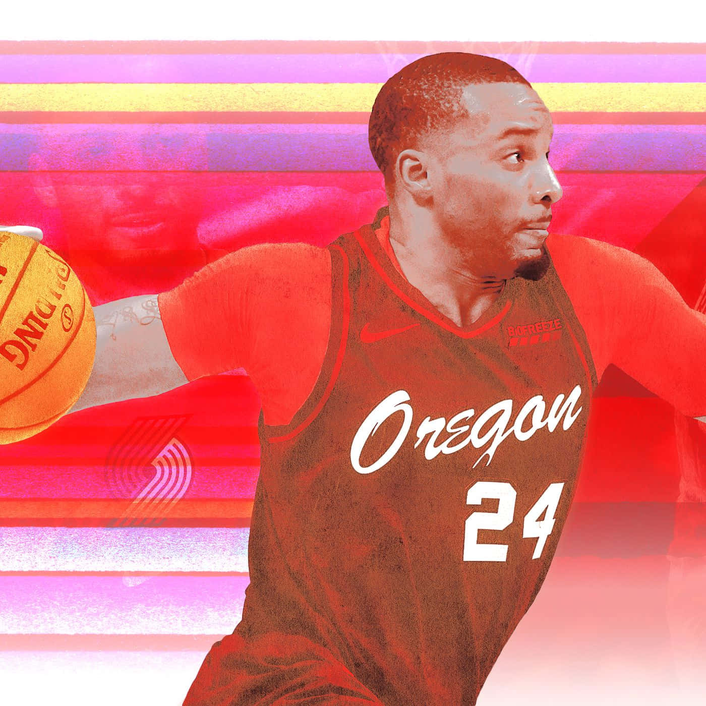 American Basketball Player Norman Powell Illustration Background