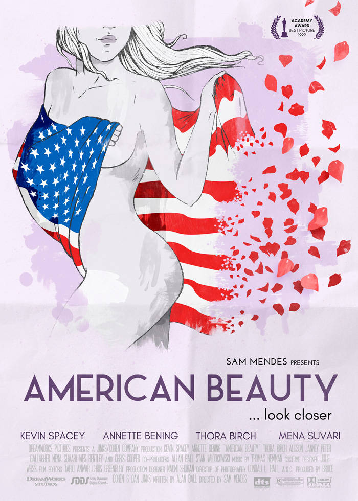 American Beauty Woman Illustration Background