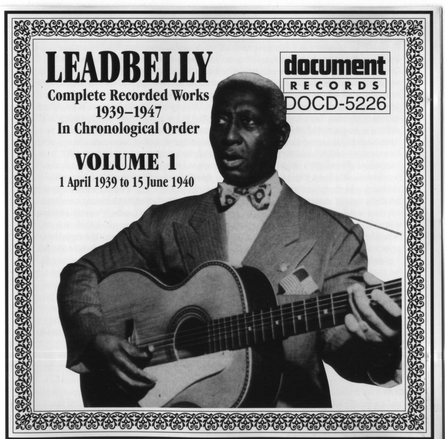 American Blues Singer Huddie Ledbetter Classic Leadbelly Album Cover Background