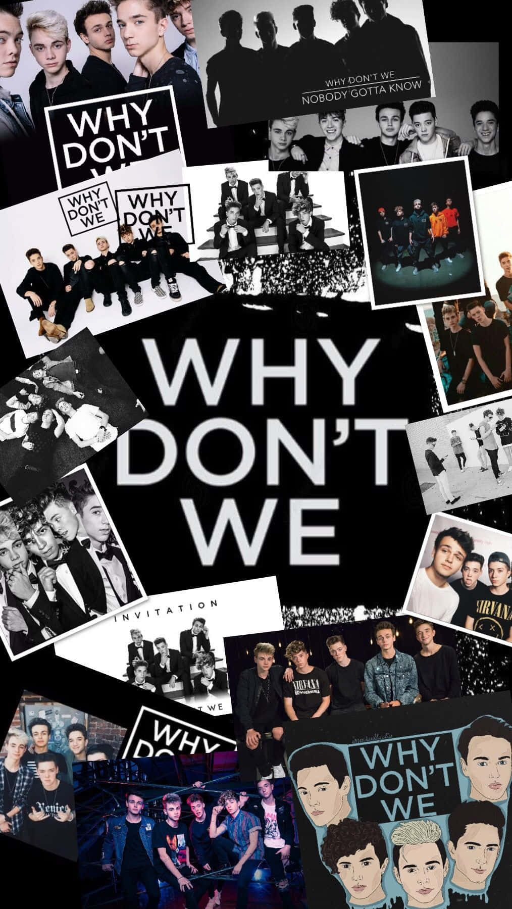 American Boy Band Why Don't We Collage Background