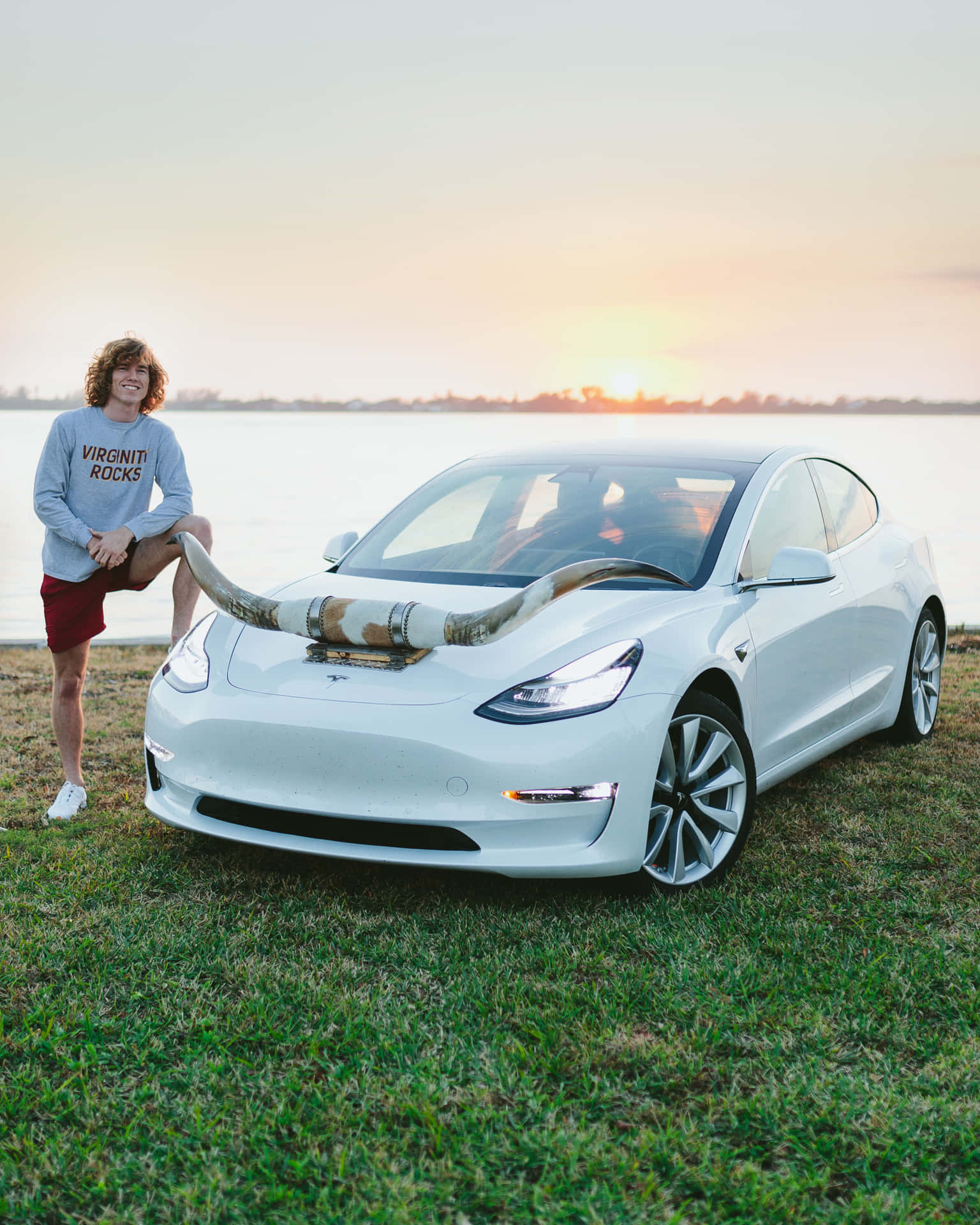 American Celebrity Danny Duncan Tesla Model 3