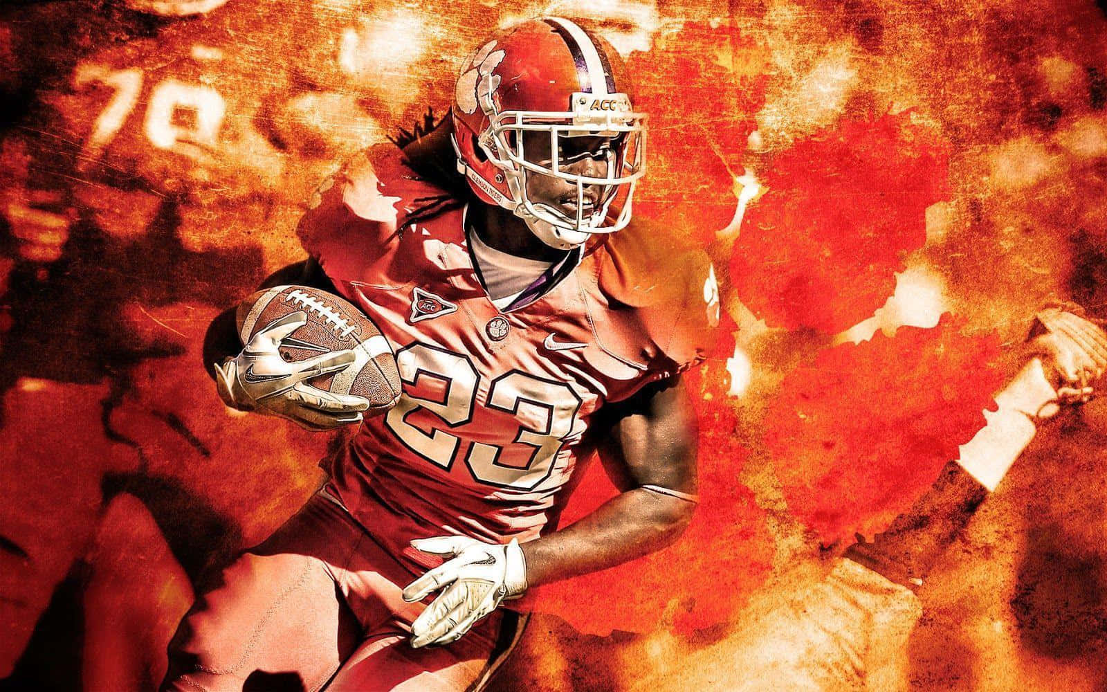 American College Football Player Andrew Booth Jr Clemson Tigers Football Background