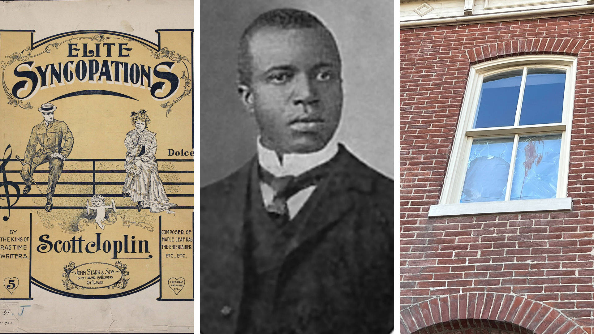 American Composer Scott Joplin Collage