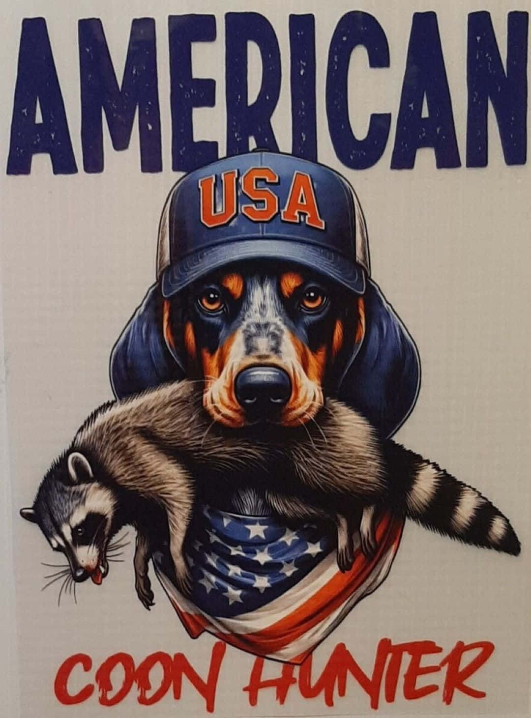American Coon Hunter Dogand Raccoon Background
