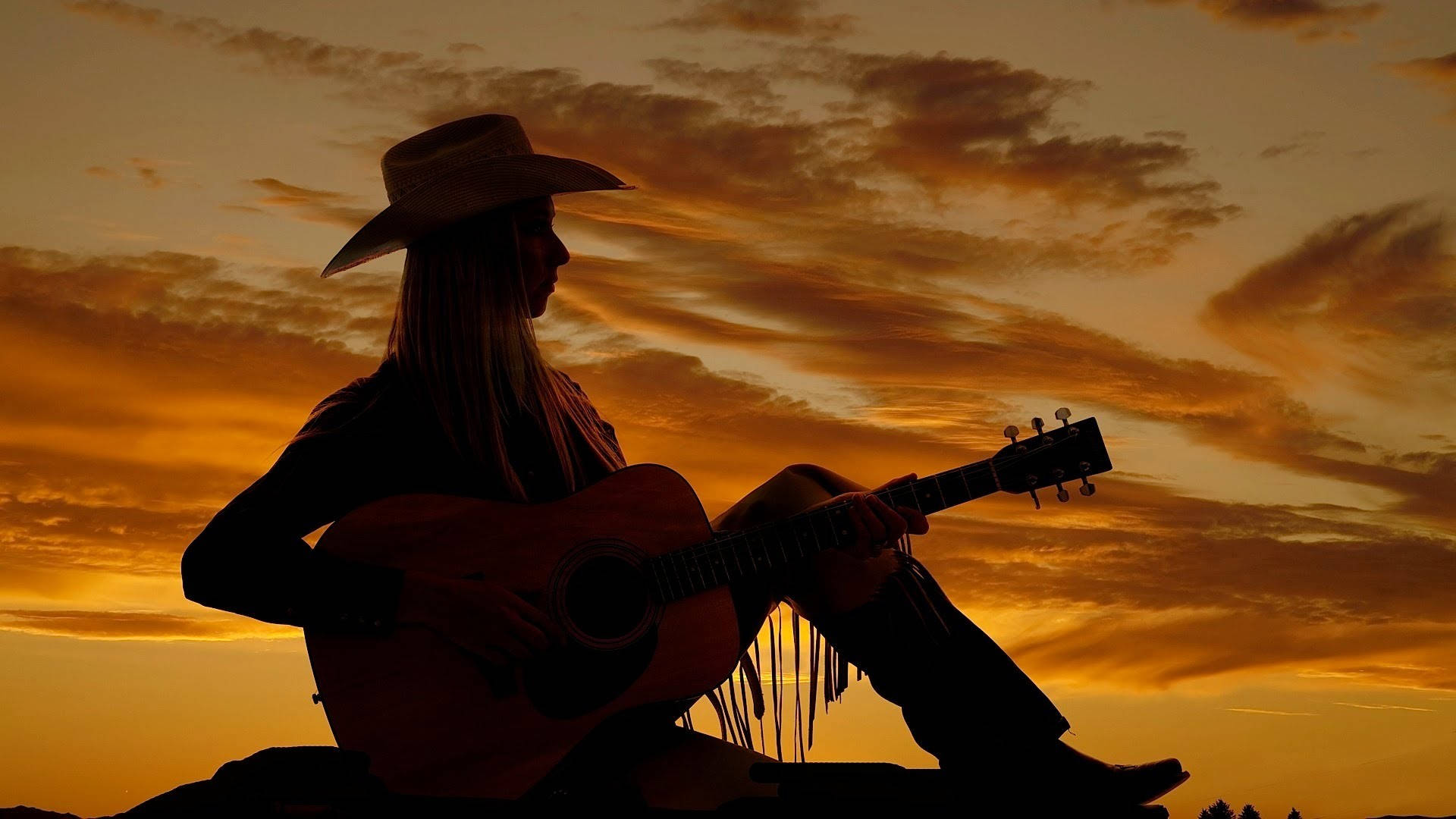 American Cowboy Guitar Background