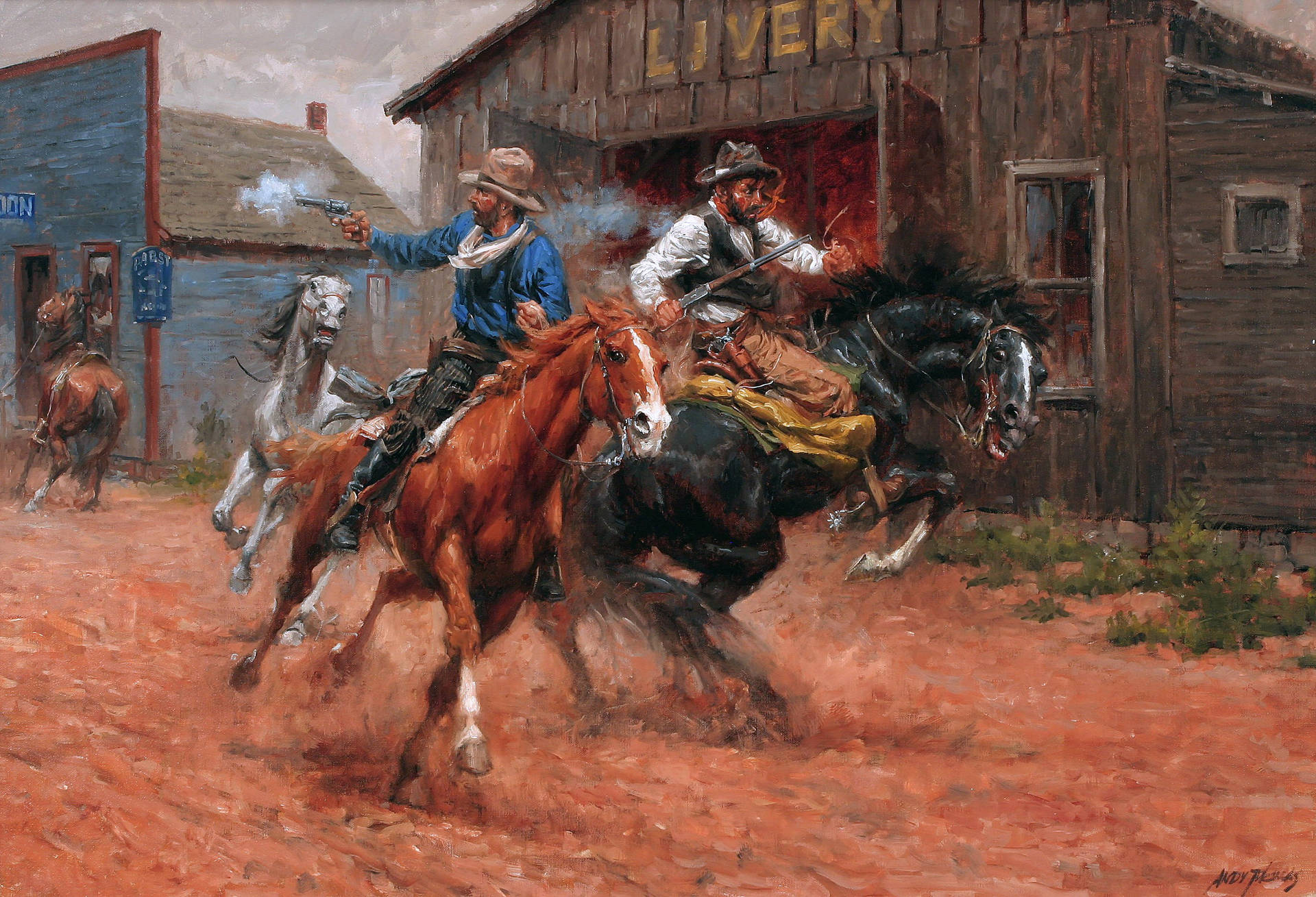 American Cowboy Painting Background