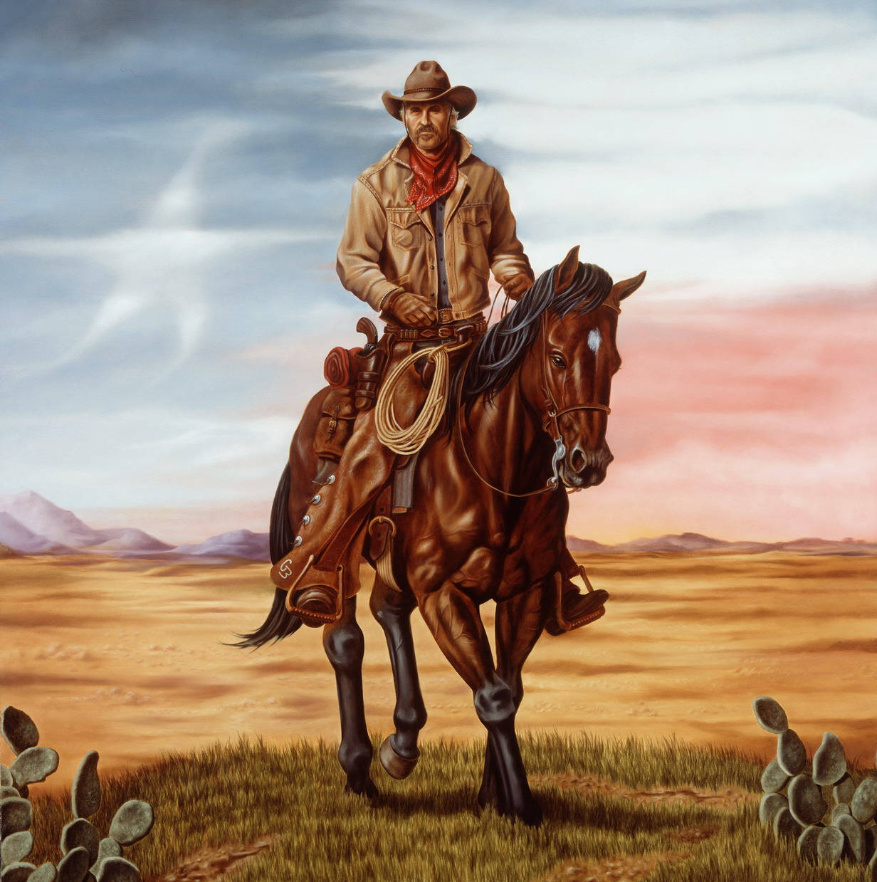 American Cowboy Portrait Background