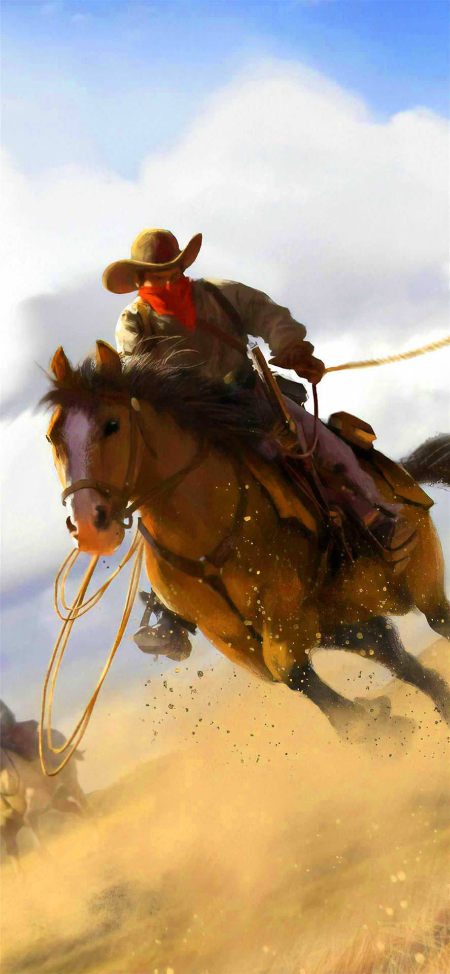 American Cowboy Riding Background