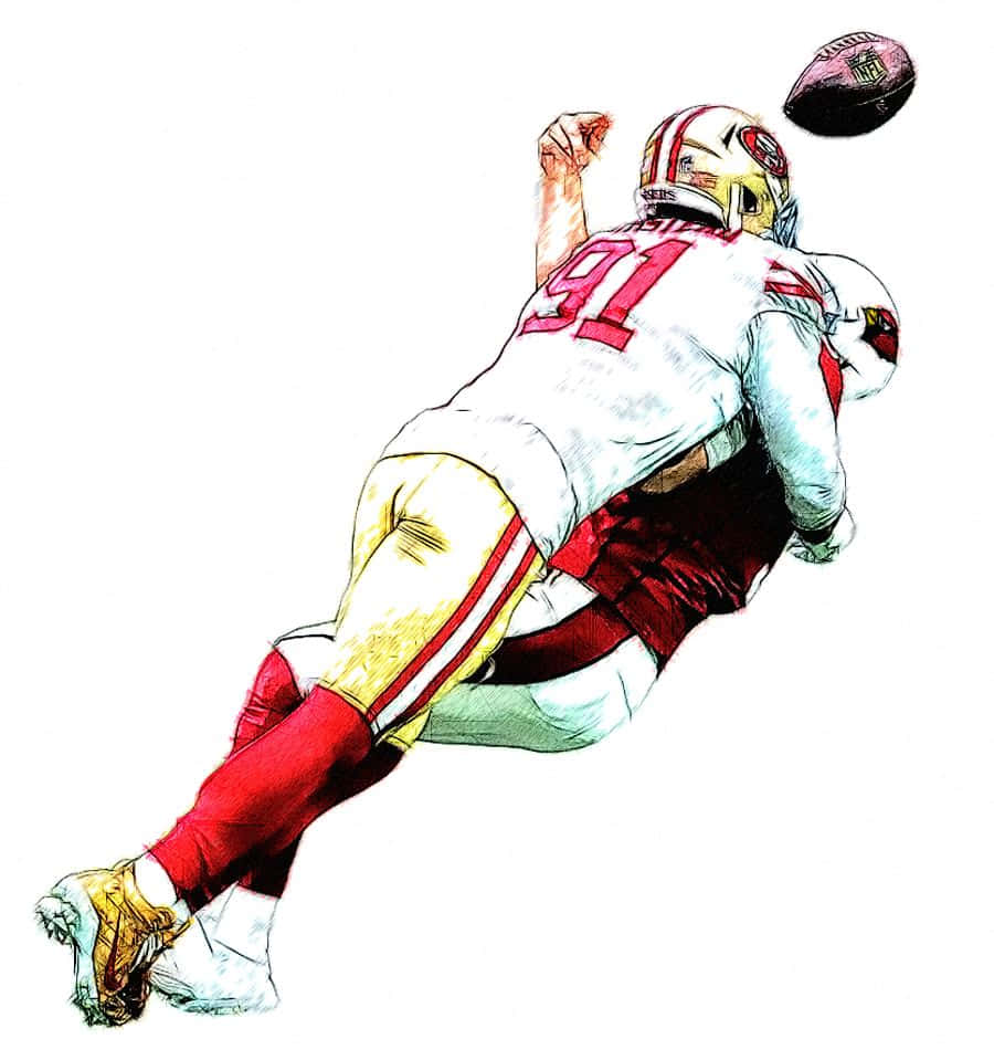 American Defensive Lineman Arik Armstead Fan Art Background
