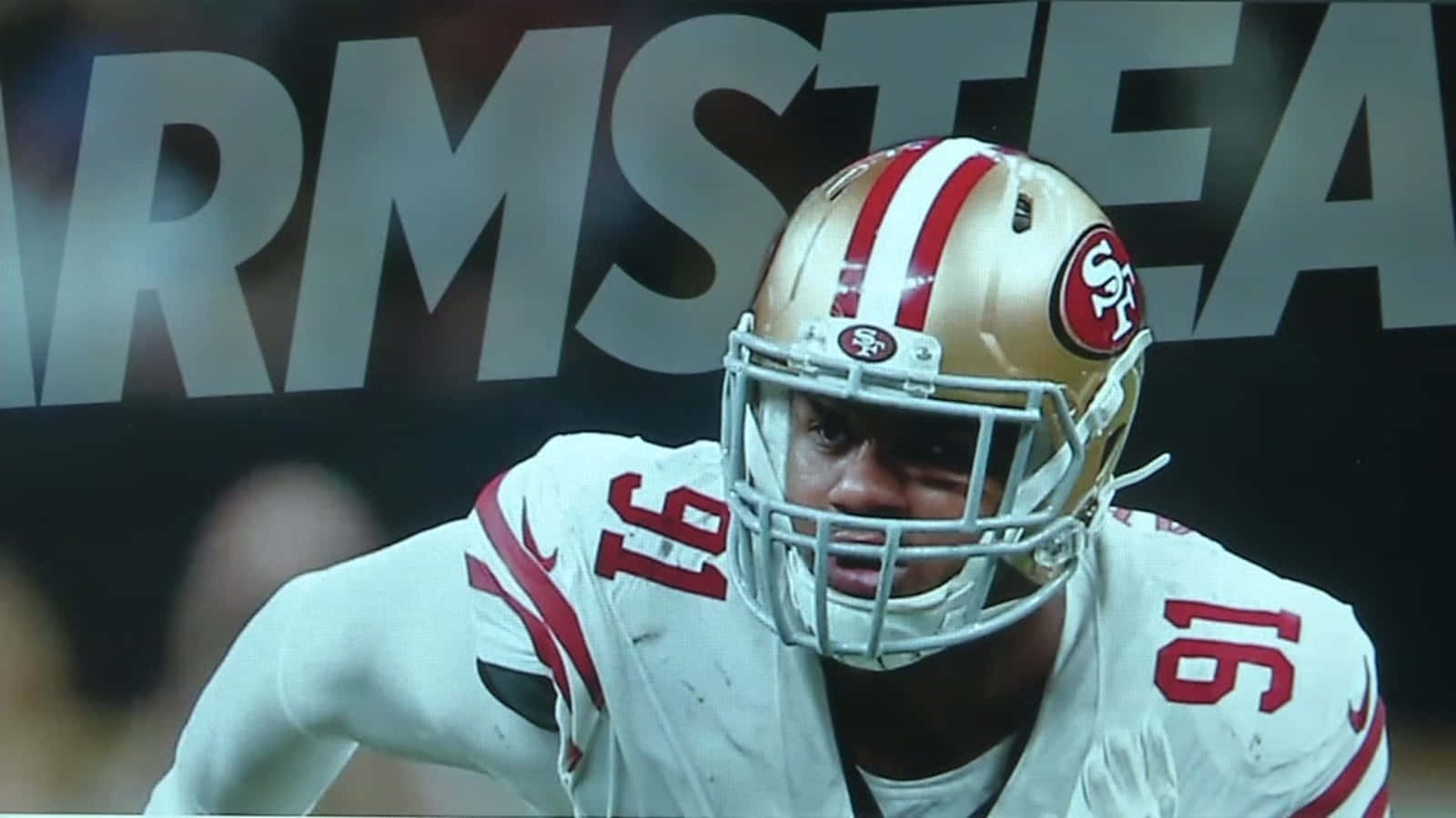 American Defensive Lineman Arik Armstead Poster Background
