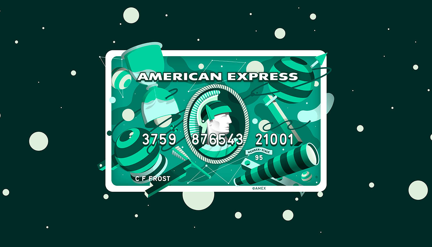 American Express Green Bubbly Card