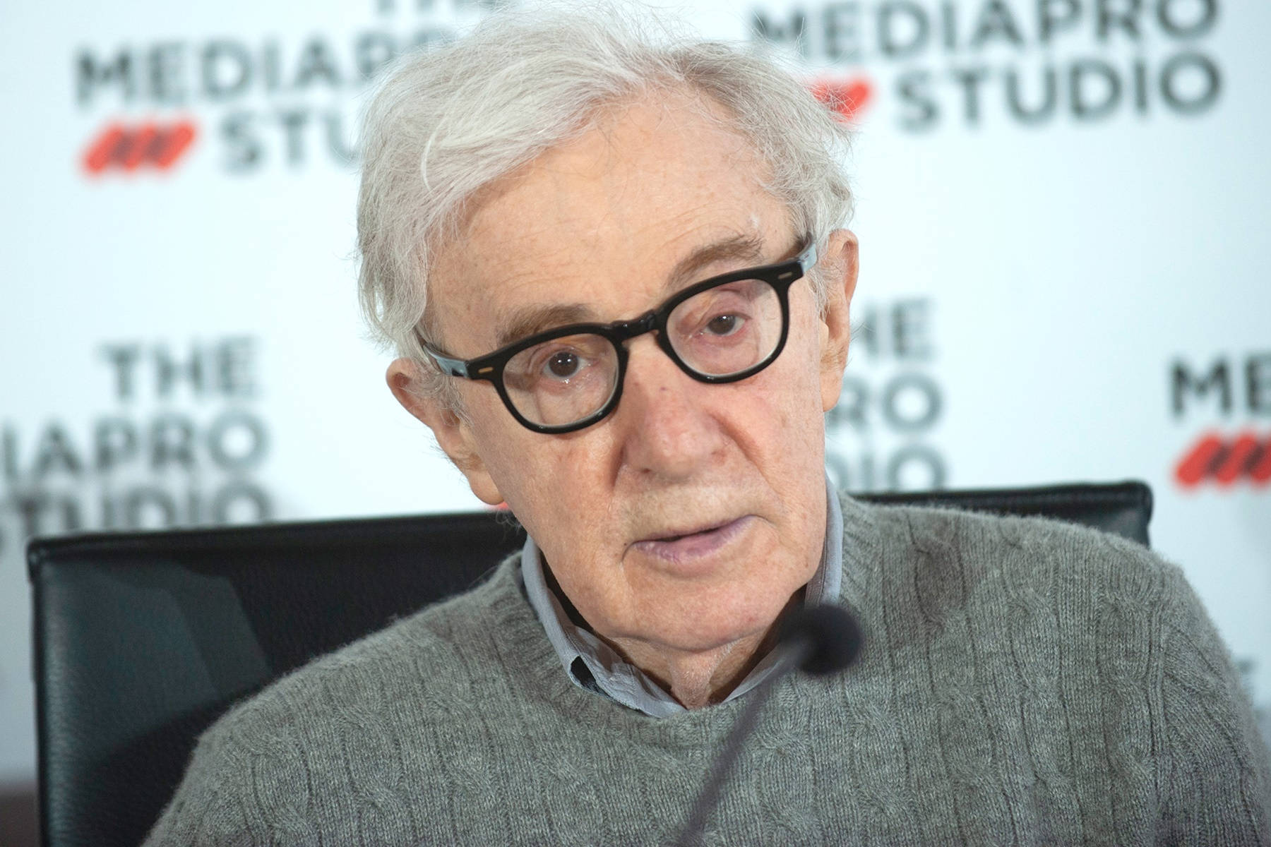 American Film Director Woody Allen Press Conference In Spain Background