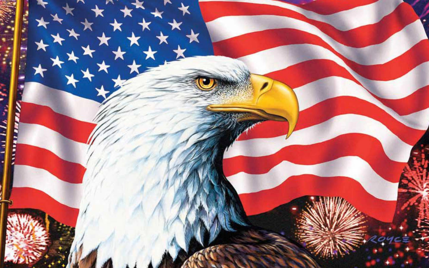 American Flag And Us Eagle Artwork
