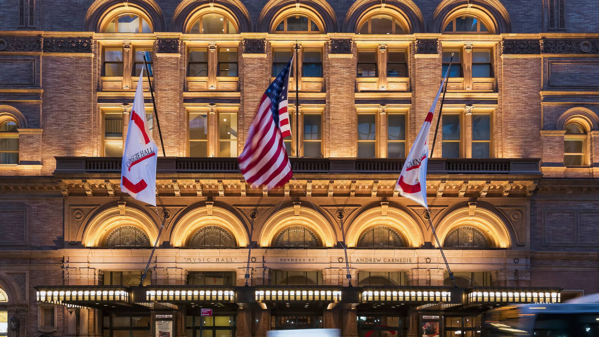 American Flag Carnegie Hall Background