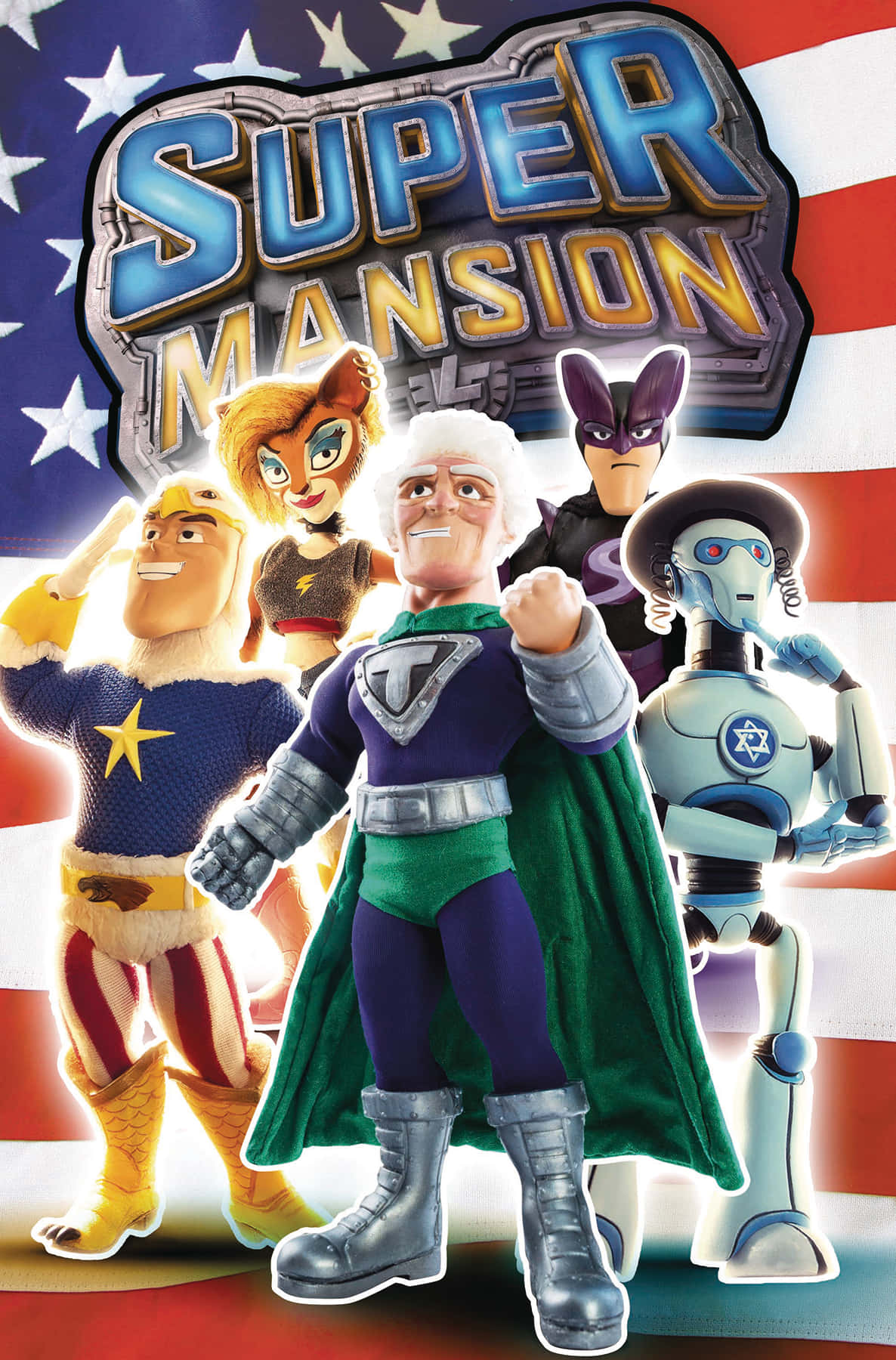American Flag In Supermansion Poster
