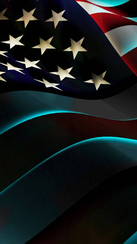 American Flag Iphone Neon Lights Background