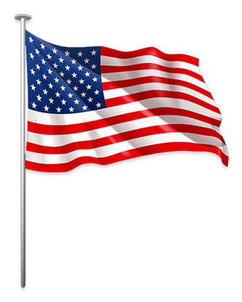 American Flag On Silver Pole Background
