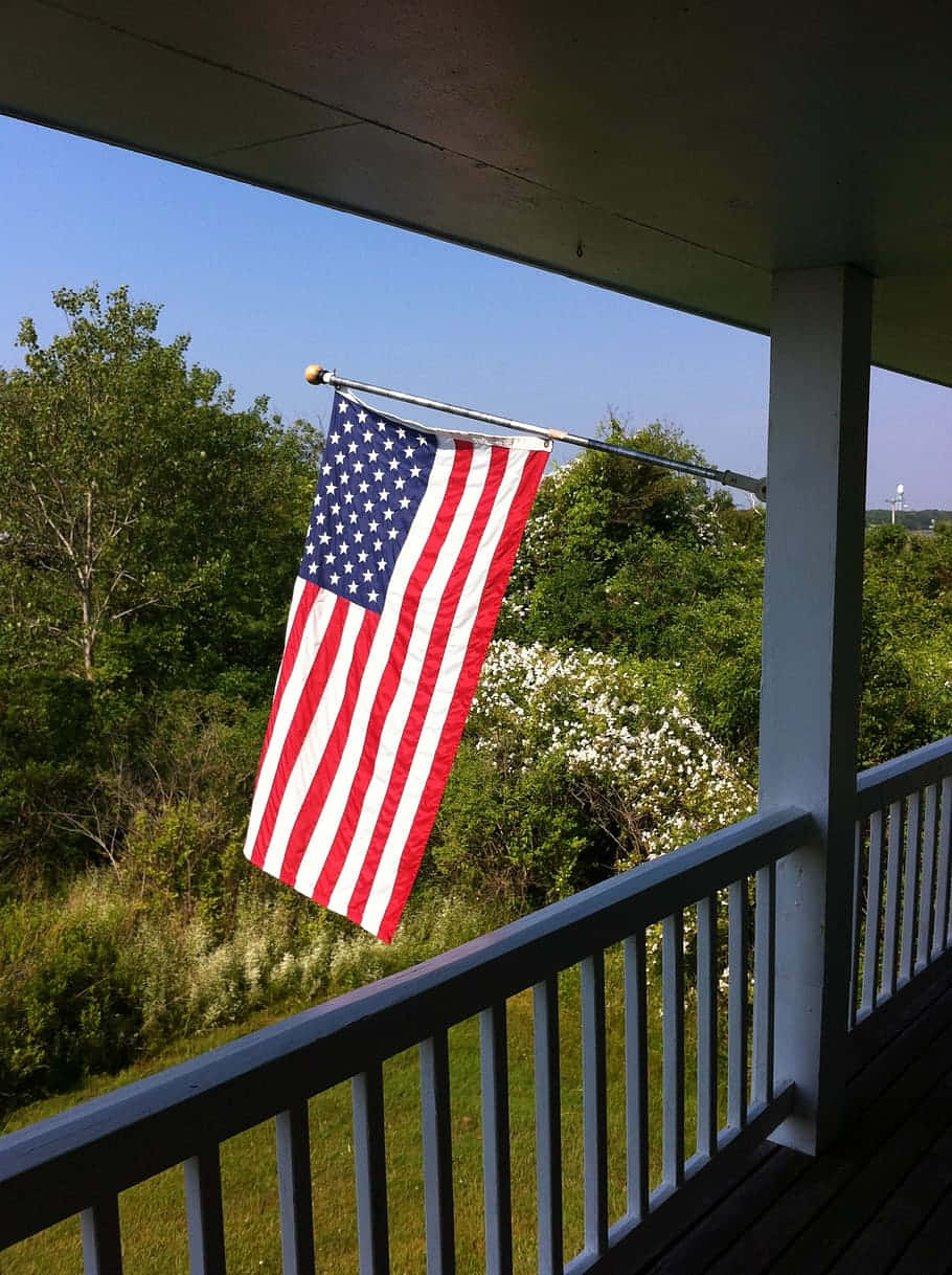 American Flag Porch Display