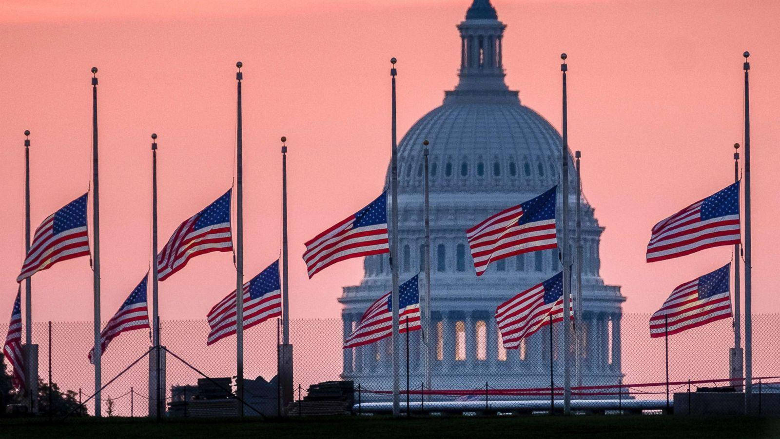 American Flags United States Capitol