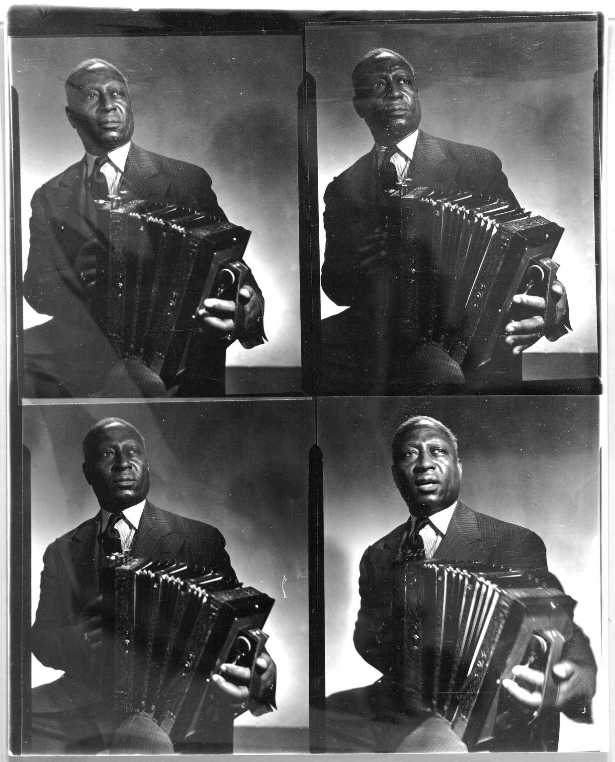 American Folk And Blues Singer Leadbelly With Accordion 1942 Illustration Background