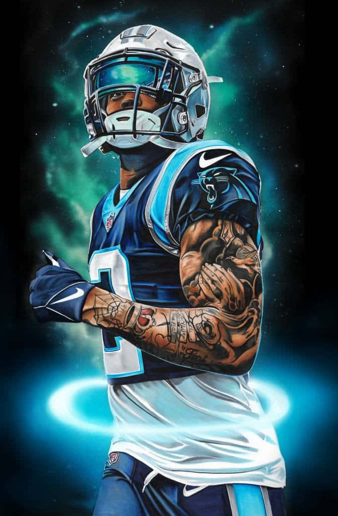 American Football Athlete Dj Moore Digital Art Background