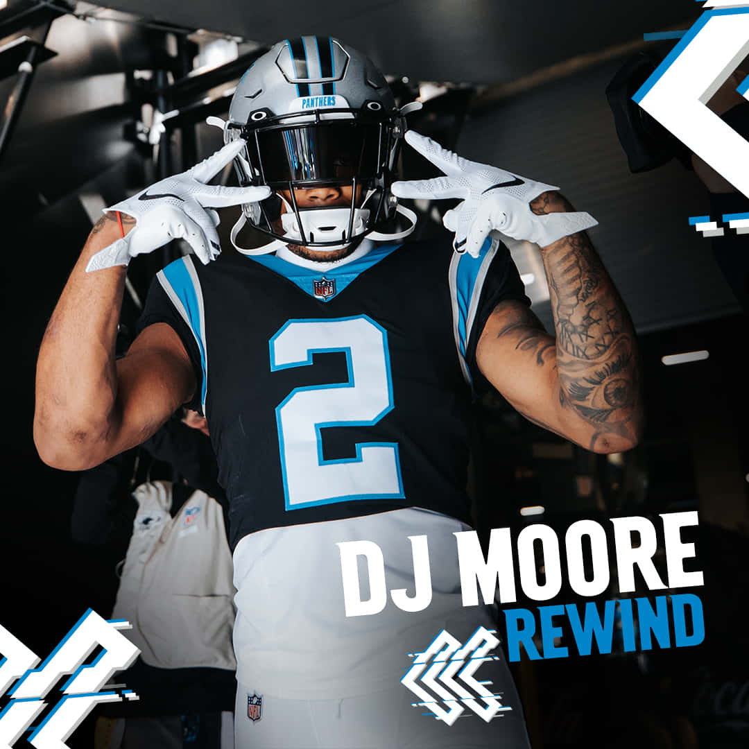 American Football Athlete Dj Moore Peace Sign Background