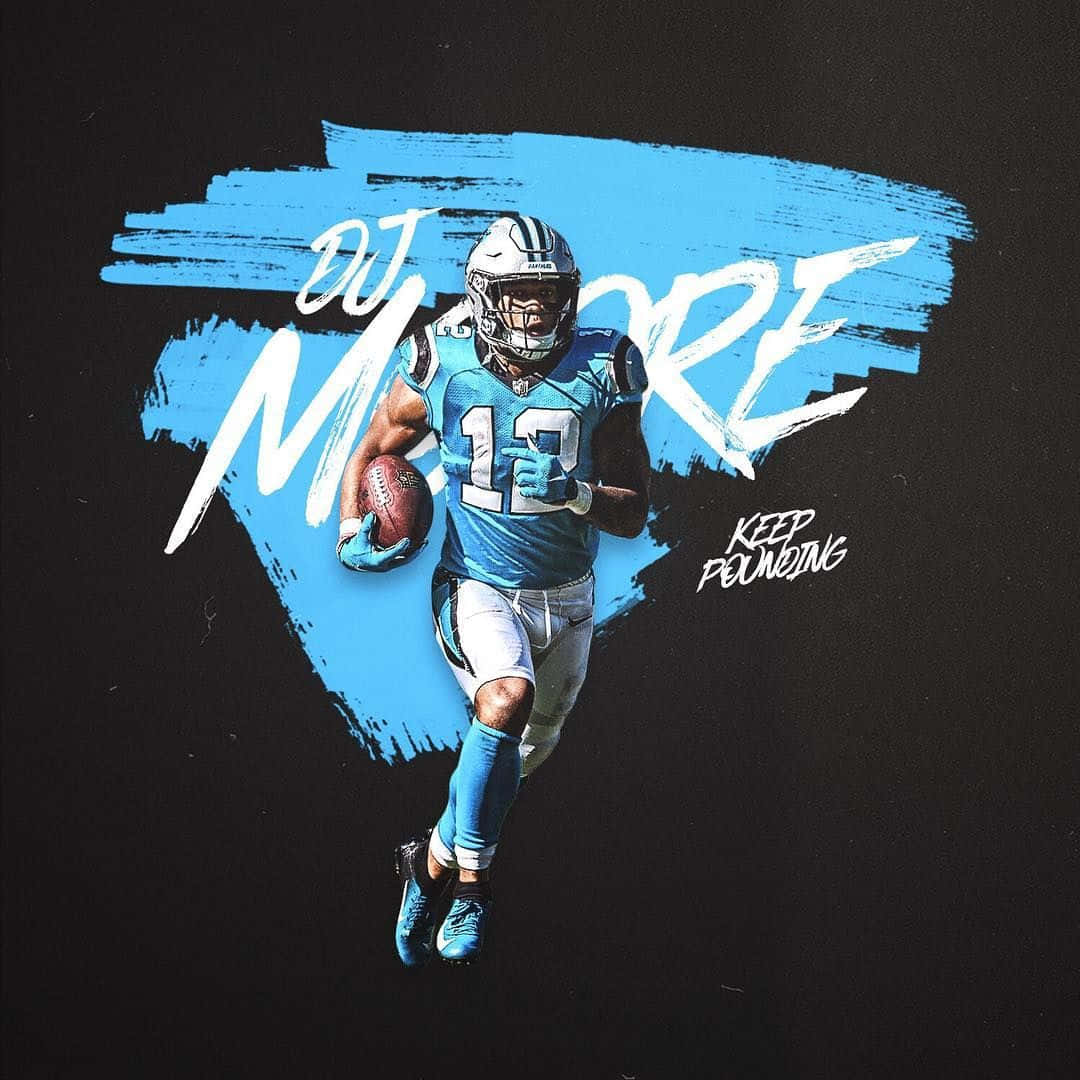 American Football Player Dj Moore Graphic Art Background